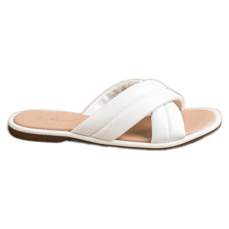 Renda Pantofole in ecopelle alla moda bianca