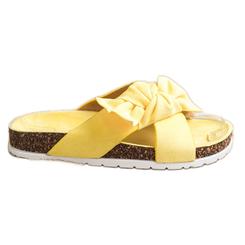 Ideal Shoes Pantofole alla moda giallo