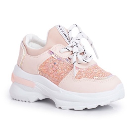 FRROCK Scarpe Sportive per Bambini con Glitter Rosa Matylda