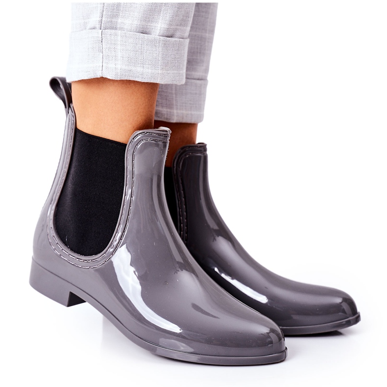 Stivali Jodhpur Ombrello Grigio Lucido