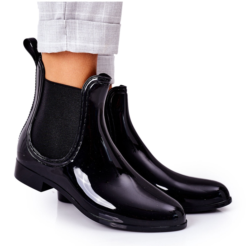 Stivali Jodhpur Nero Lucido Ombrello