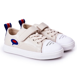 Apawwa Scarpe da ginnastica in velcro per bambini beige fumetto