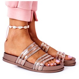 PS1 Ciabatte In Gomma Con Cubic Zirconia Oro Rosa Miss You d'oro