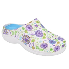 Scarpe da donna Befado - flower 3 bianco / viola 154D103