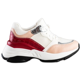 SHELOVET Sneakers BIANCHE E ROSA alla moda bianco