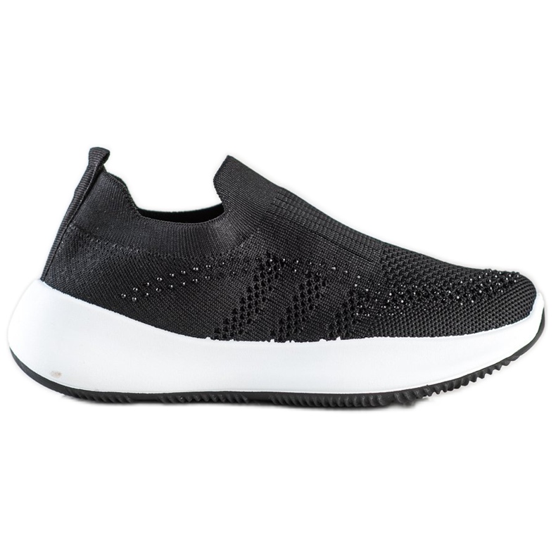 Renda Sneakers Slip-on Con Cristalli nero