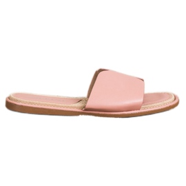 SHELOVET Eleganti pantofole in ecopelle rosa