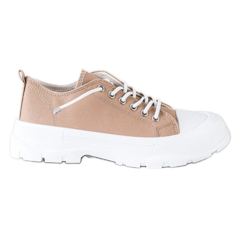 Sabatina Sneakers alla moda sulla piattaforma marrone