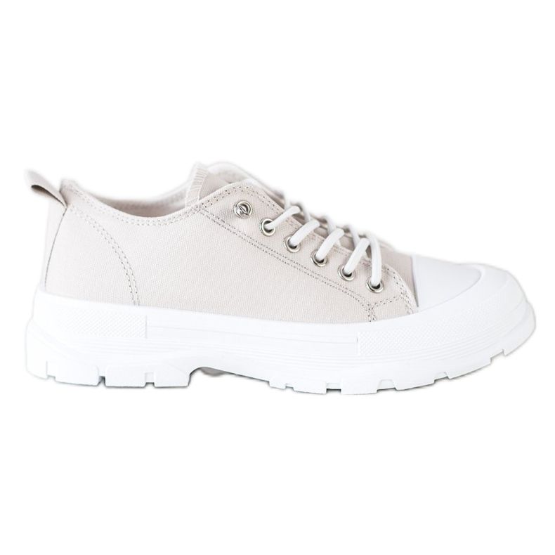 Sabatina Sneakers alla moda sulla piattaforma beige