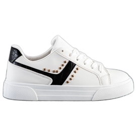 SHELOVET Scarpe allacciate con inserto nero bianco