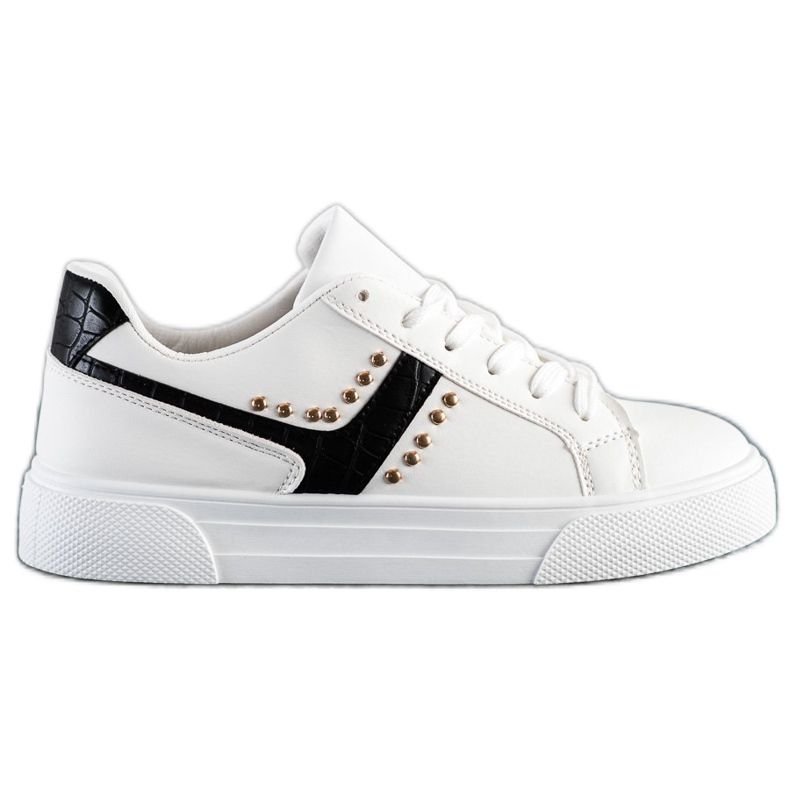 SHELOVET Scarpe allacciate con inserto nero bianca