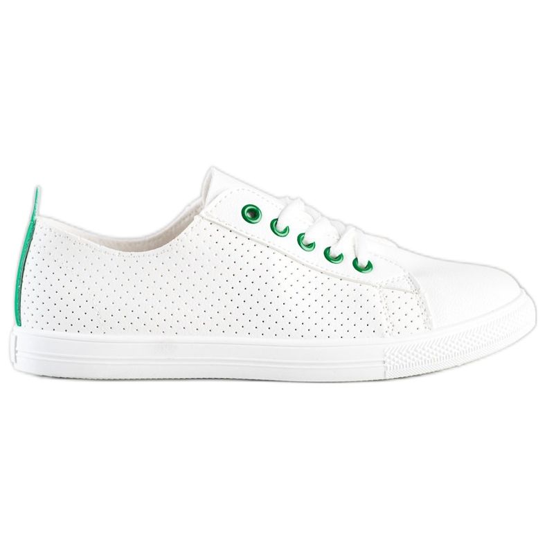 SHELOVET Sneakers Traforate Con Ecopelle bianca