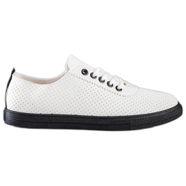 SHELOVET Sneakers traforate sulla piattaforma nera bianco