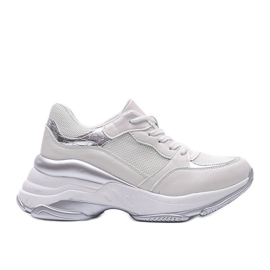 Sneakers argento con suola spessa Lydia bianco