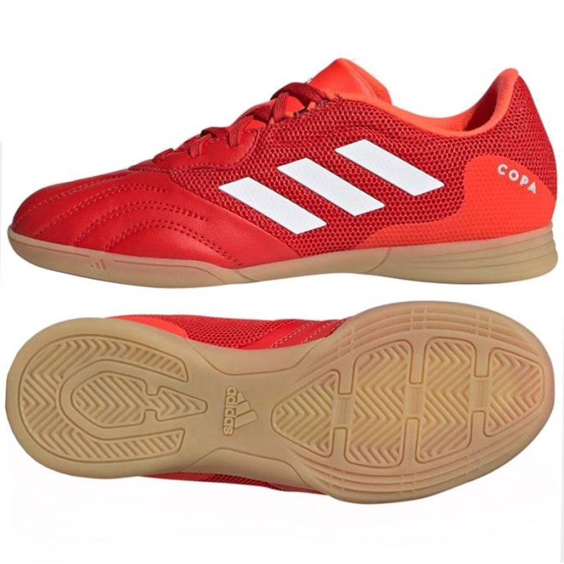 Scarpe da calcio Adidas Copa Sense.3 In Sala Jr FY6157 rosso arance e rosse