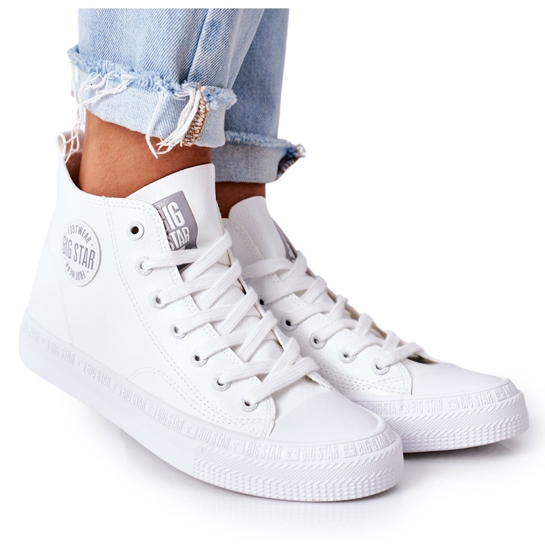 Sneakers alte da donna Big Star GG274016 Bianche bianca