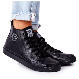 Sneakers Alte in Pelle da Donna Big Star GG274015 Nere nero