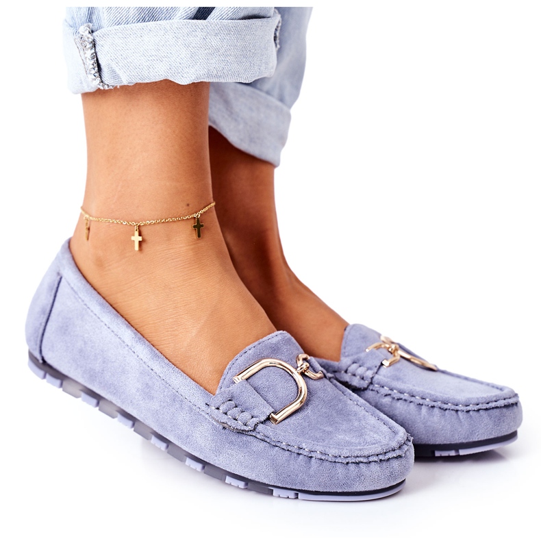 PS1 Mocassini Donna Scamosciati Blu Downtown