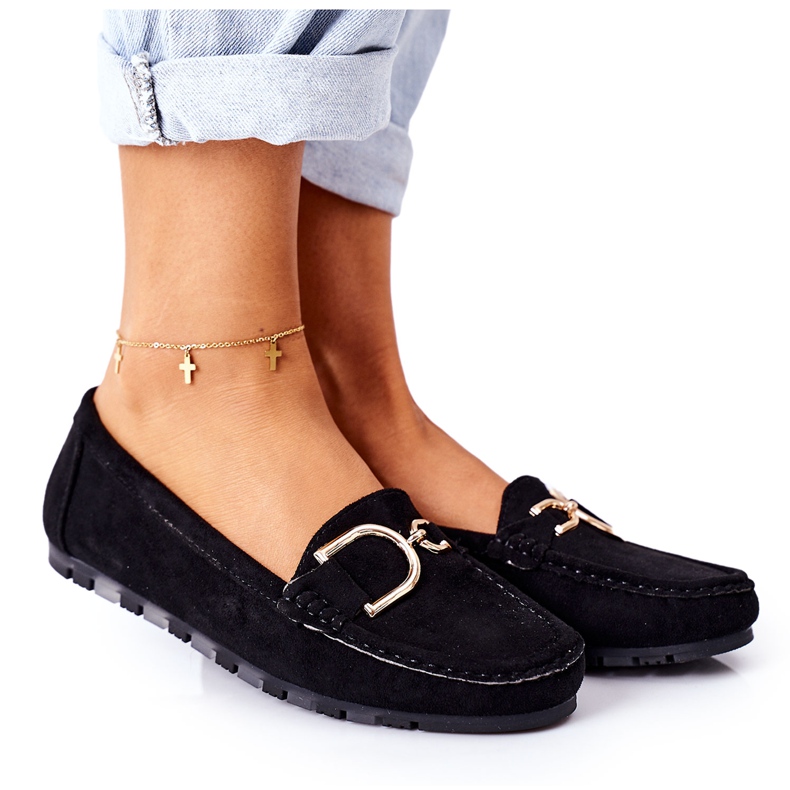 PS1 Mocassini da donna in camoscio nero Downtown