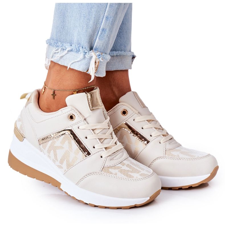 Sneakers Con Zeppa Beige Weekend