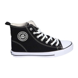 Sneakers alte American Club LH01 / 22 allacciate nere nero