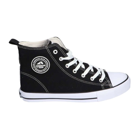 Sneakers alte American Club LH01 / 22 allacciate nere nero