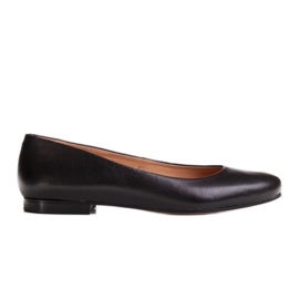 Marco Shoes Ballerine in pelle fiore nera nero