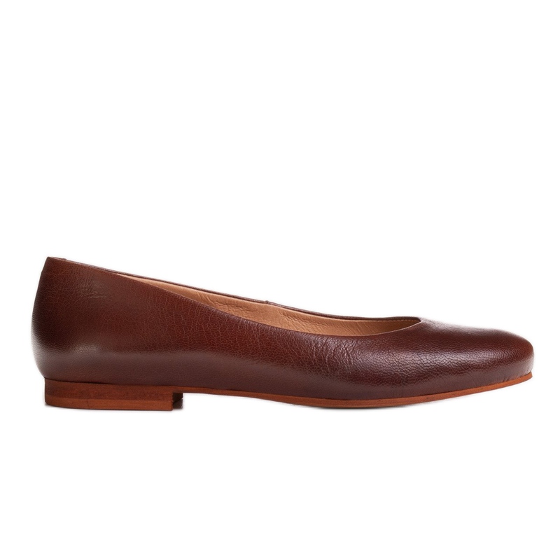 Marco Shoes Ballerine in pelle fiore marrone