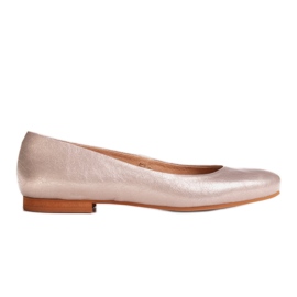 Marco Shoes Ballerine in camoscio platino naturale d'oro