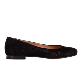 Marco Shoes Ballerine in pelle scamosciata argentata nero