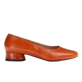 Marco Shoes Ballerine in pelle fiore marrone