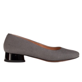Marco Shoes Ballerine a righe in pelle fiore nero