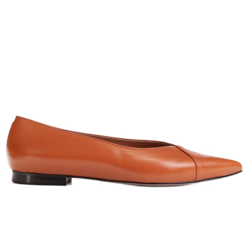 Marco Shoes Ballerine in pelle fiore marrone
