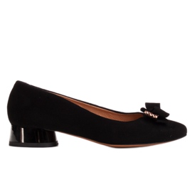 Marco Shoes Ballerine nere con tacco laccato nero