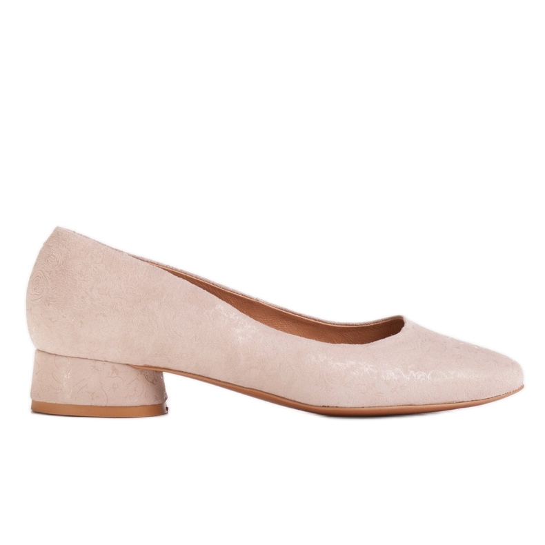 Marco Shoes Ballerine beige con decorazioni floreali
