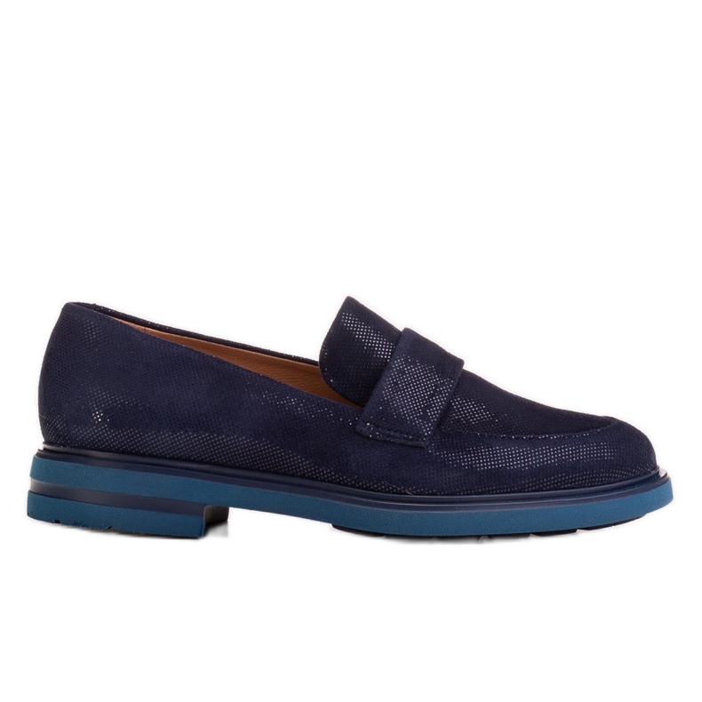 Marco Shoes Mocassini blu navy con decorazione in velour