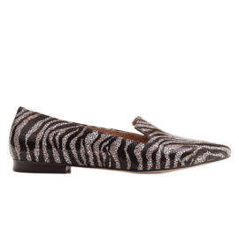 Marco Shoes Ballerine signorili in pelle - fantasia pantera nero