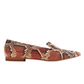 Marco Shoes Ballerine signorili in pelle - fantasia pelle di serpente rosso