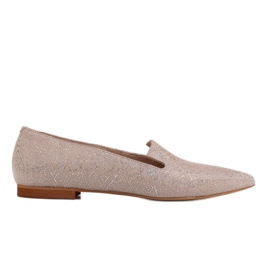 Marco Shoes Ballerine signore in camoscio beige - fantasia paillettes