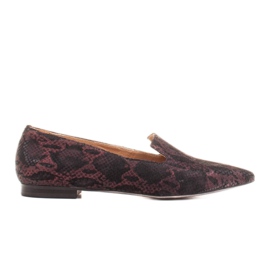 Marco Shoes Ballerine Lordsy realizzate in pelle scamosciata con motivo a pelle di serpente nero