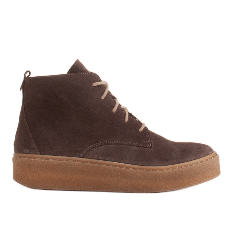 Marco Shoes Stivali bassi stringati realizzati in morbida pelle marrone