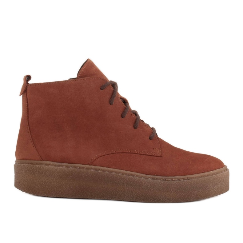 Marco Shoes Stivali bassi stringati realizzati in morbida pelle arancia