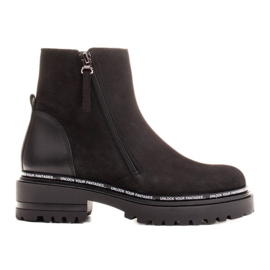 Marco Shoes Stivali da donna lisci con un fondo interessante e spesso nero