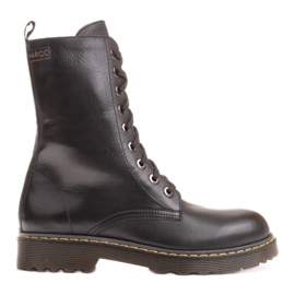 Marco Shoes Stivaletti alti, stivali legati su una suola traslucida nero