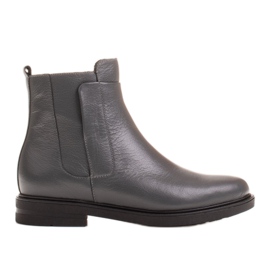 Marco Shoes Stivali leggeri isolati con fondo piatto in pelle naturale grigio