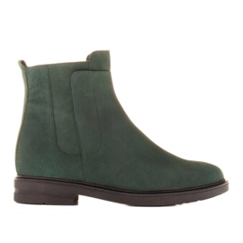 Marco Shoes Stivali leggeri isolati con fondo piatto in pelle naturale verde