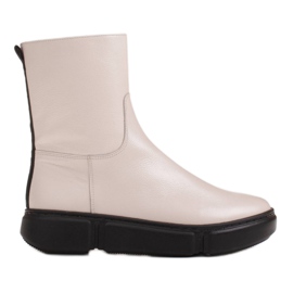 Marco Shoes Stivaletti sportivi bianchi realizzati in morbida pelle naturale bianco