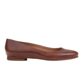 Marco Shoes Ballerine in pelle fiore marrone, lucidate a mano