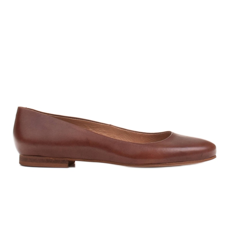 Marco Shoes Ballerine in pelle fiore marrone, lucidate a mano