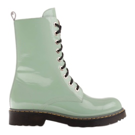 Marco Shoes Stivaletti alti, stivali legati su una suola traslucida verde